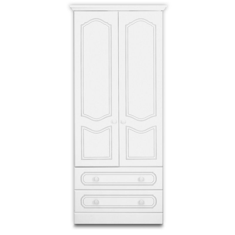 Laurel 2 Door 2 Drawer Wardrobe White