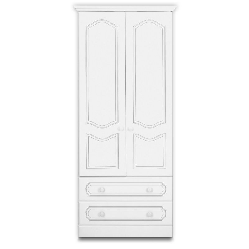 Laurel White 2 Door 2 Drawer Wardrobe