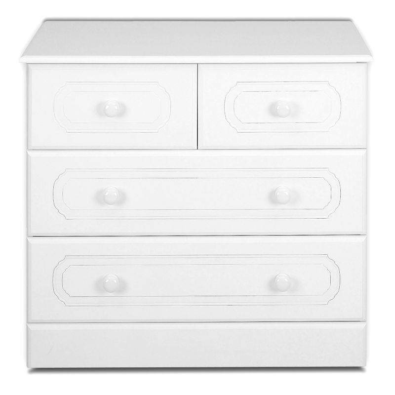 Laurel White 2 Over 2 Drawer Chest