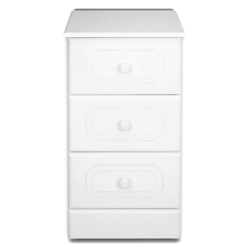 Laurel White 3 Drawer Chest