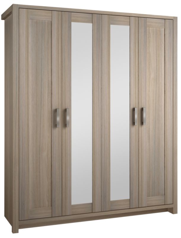 Unbranded Elise Oak Effect 4 Door Wardrobe