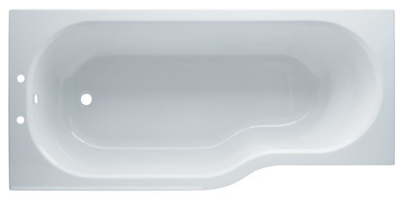 BandQ Left-Handed Showerbath White