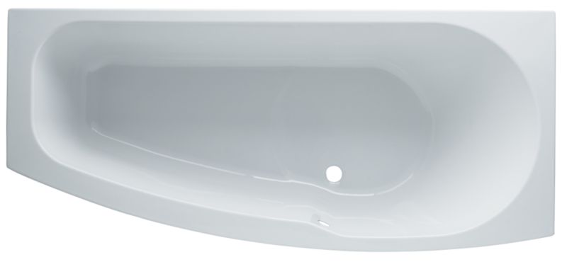 BandQ Barcelona Compact Shaped Acrylic Bath White