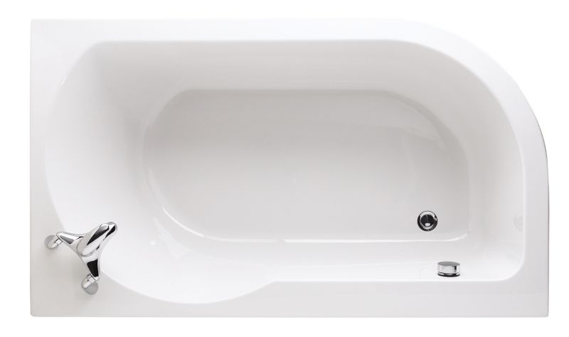 Right-Handed Loft Acrylic Shaped Bath White