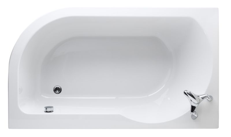 Left-Handed Loft Acrylic Shaped Bath White