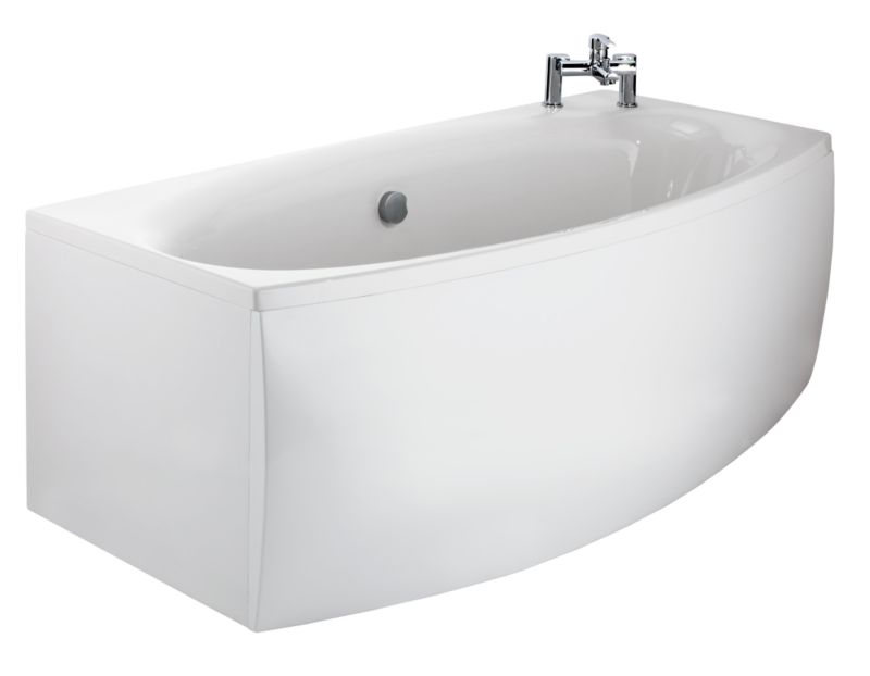 Restful Shaped Acrylic Bath White