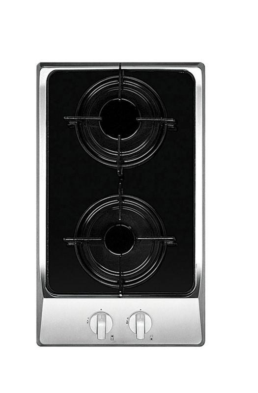 Gas 2 Burner Glass Modular Hob Stainless SteelBlack DGGH302CSS