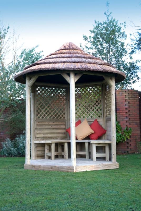 Save on this Premium Thatched Loggia With Roof Lining - (H) 3m x (W) 2.7m x (L) 2.2m