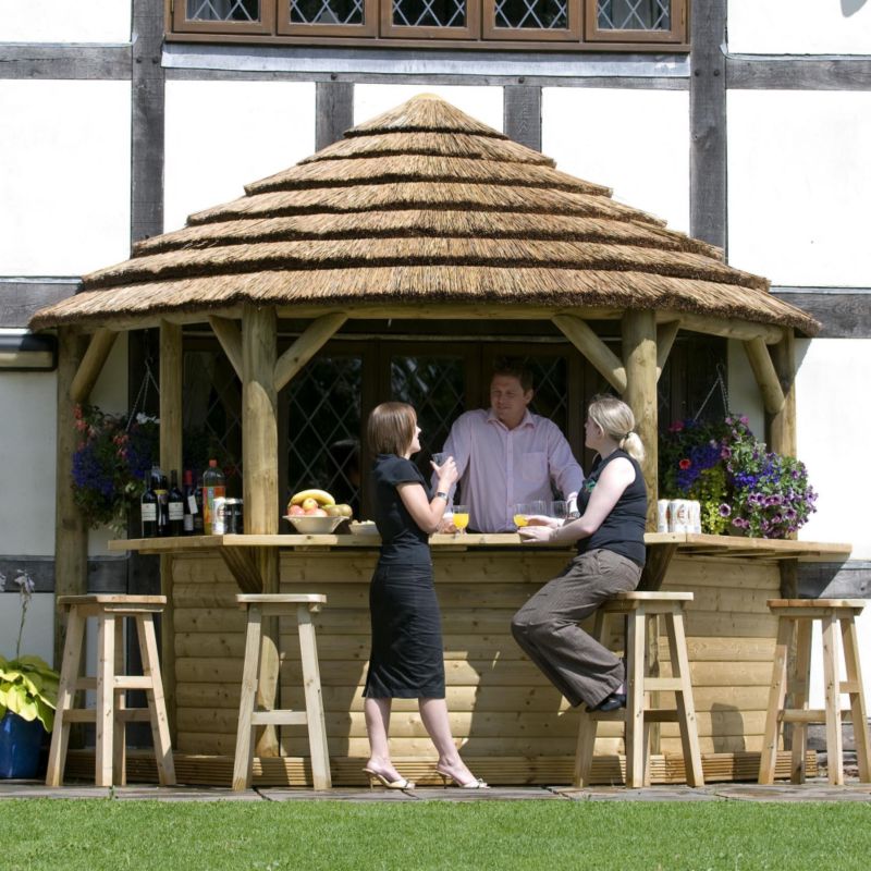 Classic Thatched Lean-To Green Waterbased