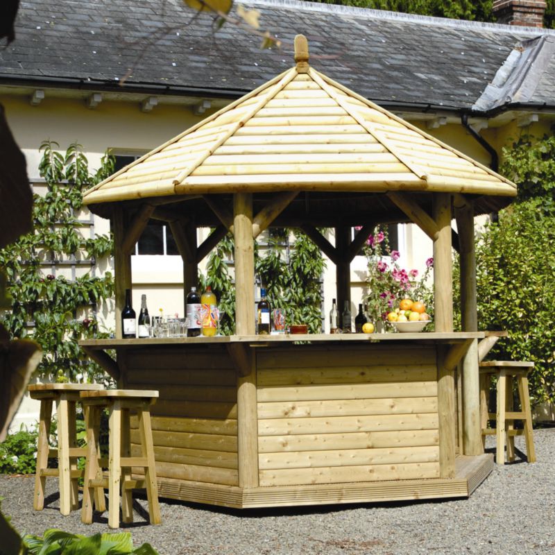 Save on this Sundowner Bar With Timber Roof Green Waterbased
