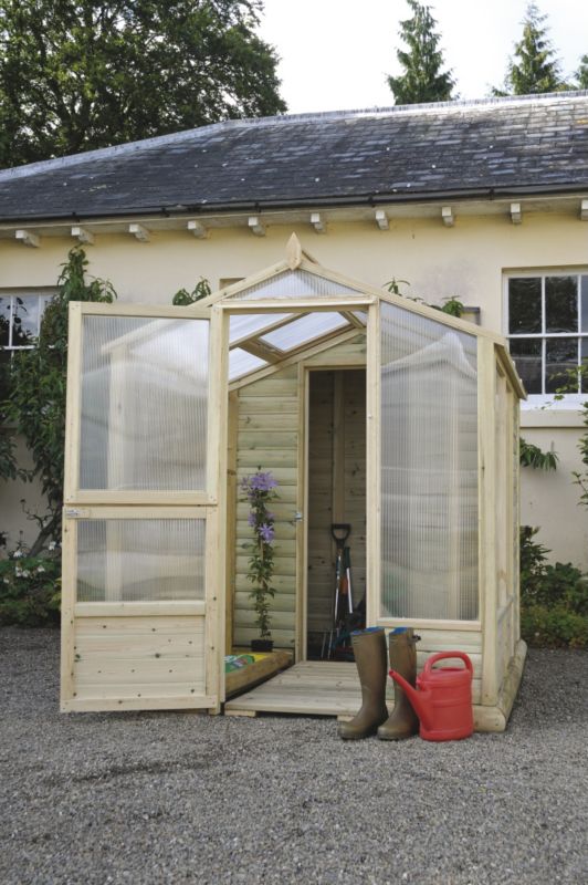 Model 6x6 - M&M Timber Bayton Duo Greenhouse