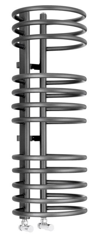 Kudox Loop Designer Towel Radiator H900 x W320 x D350mm Anthracite Grey
