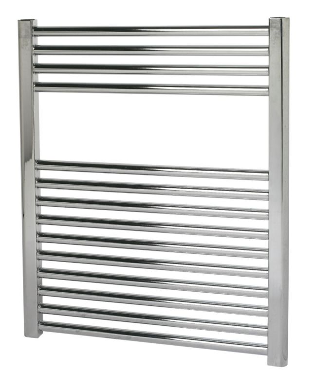 Flat Chrome Towel Radiator 700 x 600mm