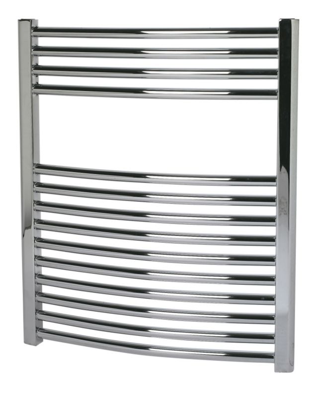 Kudox Curved Chrome Towel Radiator 700 x 600mm