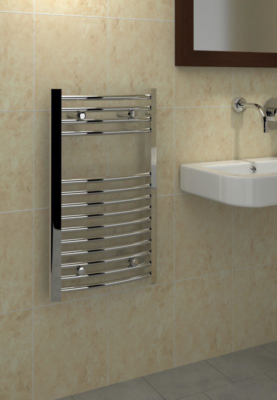 Kudox 400X700mm Curved Chrome Towel Warmer