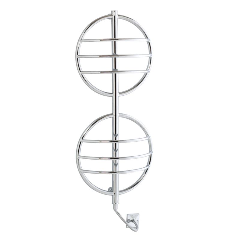 Disq 2 Ring Electric Towel Rail Chrome Plated (H)1280 x (W)290 x (D)540mm