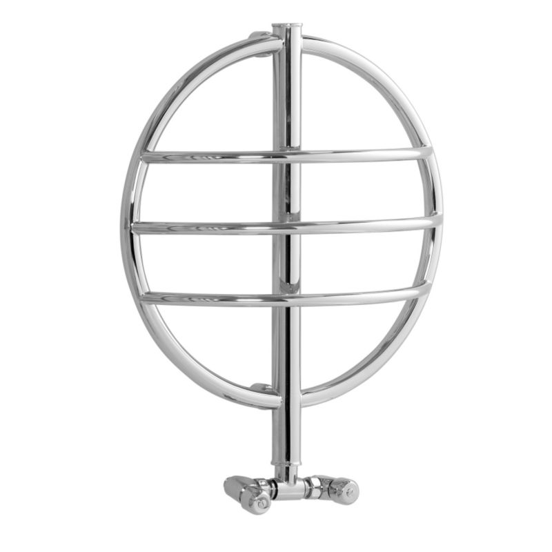 Disq 1 Ring Hydronic Towel Rail Chrome Plated (H)610 x (W)290 x (D)600mm