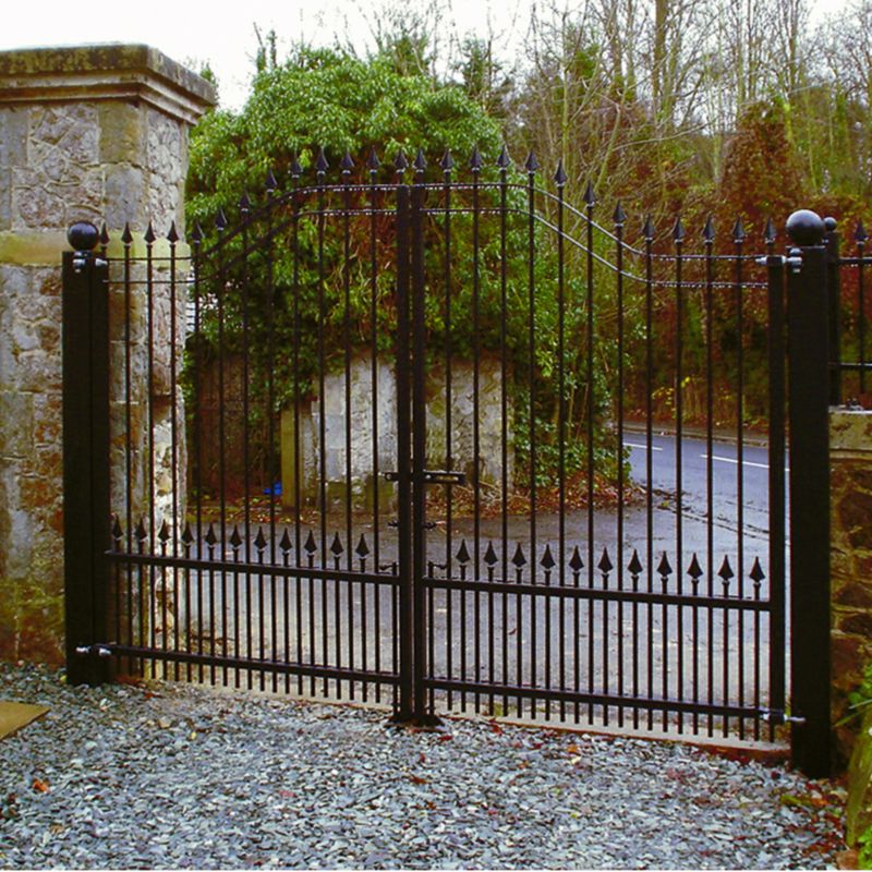 Ornamental Arch Top Gate Set Black (W)3.6m