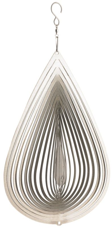 Garden Windspinner Teardrop Silver