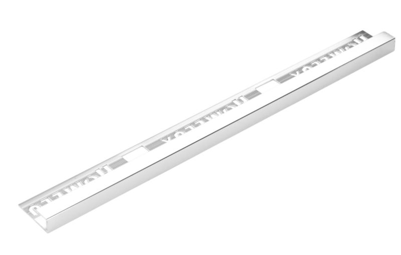 Homelux Square Edge Tile Trim Silver (L)1830 x (W)32mm