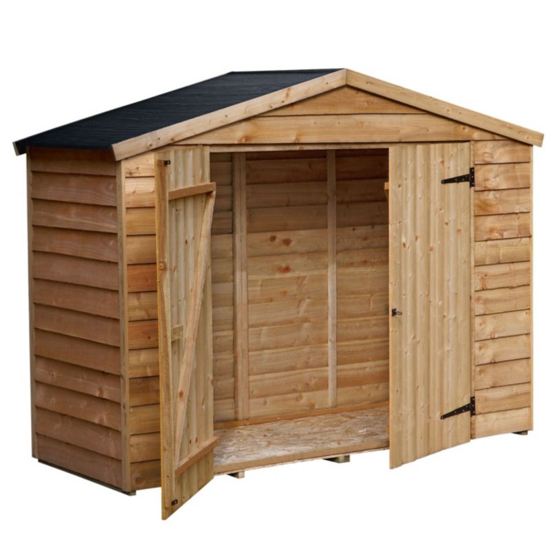 Blooma 7x3 Overlap Wooden Bin And Bike Shed With Plastic Roof 