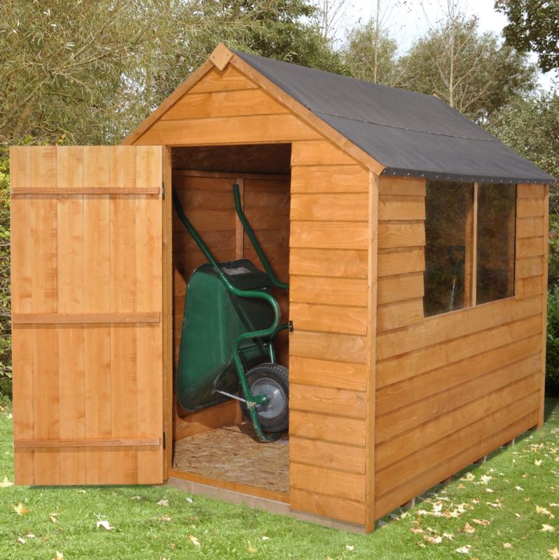 ... continue shopping at b q blooma 7x7 overlap wooden shed with plastic