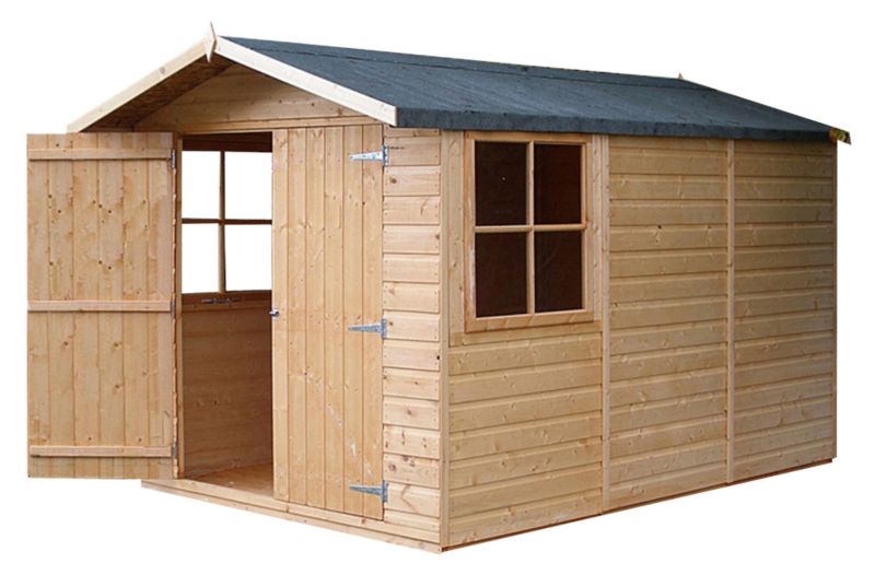 Blooma 1039times739 Wooden Shiplap Shed with assembly and base