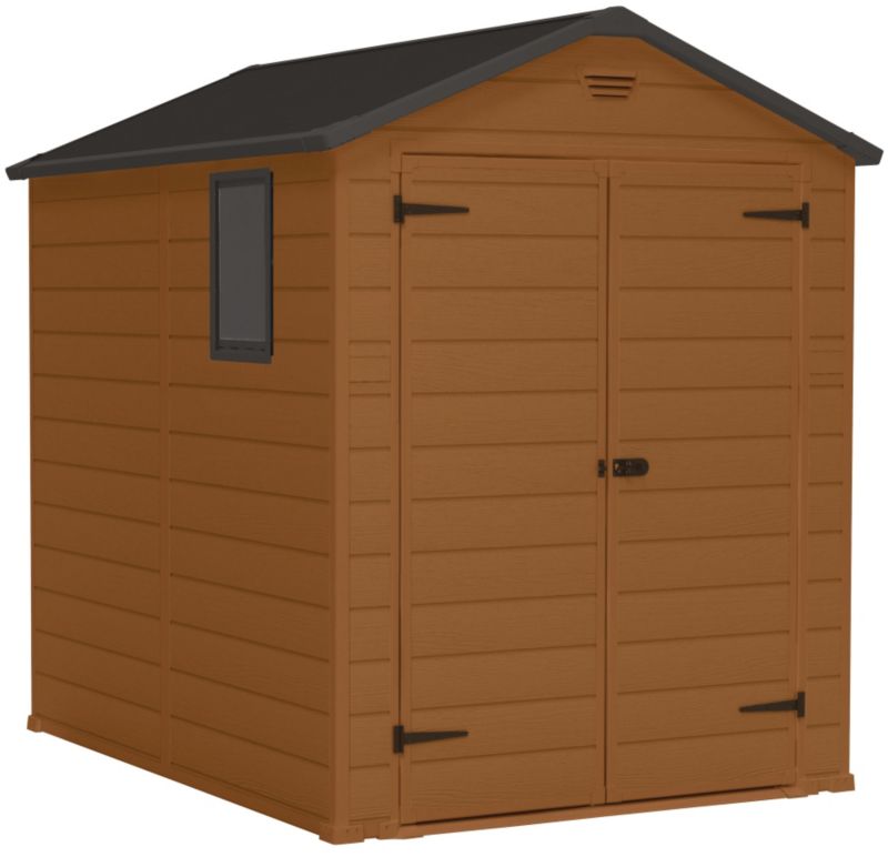 Blooma 839times639 Brown Plastic Double Door Shed