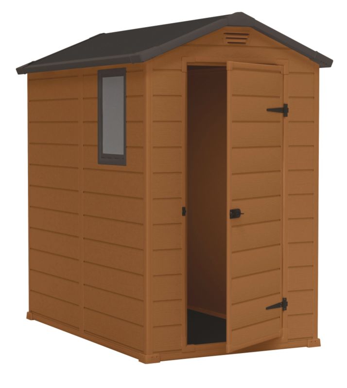 Blooma 639times439 Brown Plastic Shed