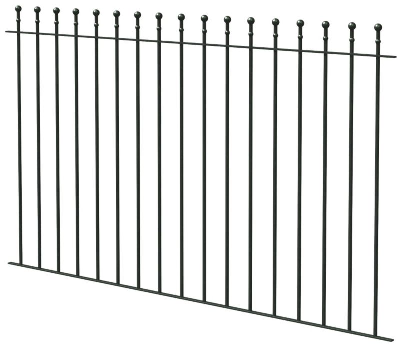 Alternative image for Blooma Ball Top Metal Fence with Fixings (H)0.90m x (W)1.81m