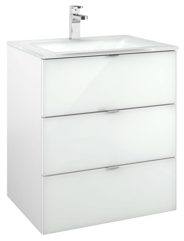 Cooke amp Lewis Arctic Bathroom Vanity Unit with 3 Drawers