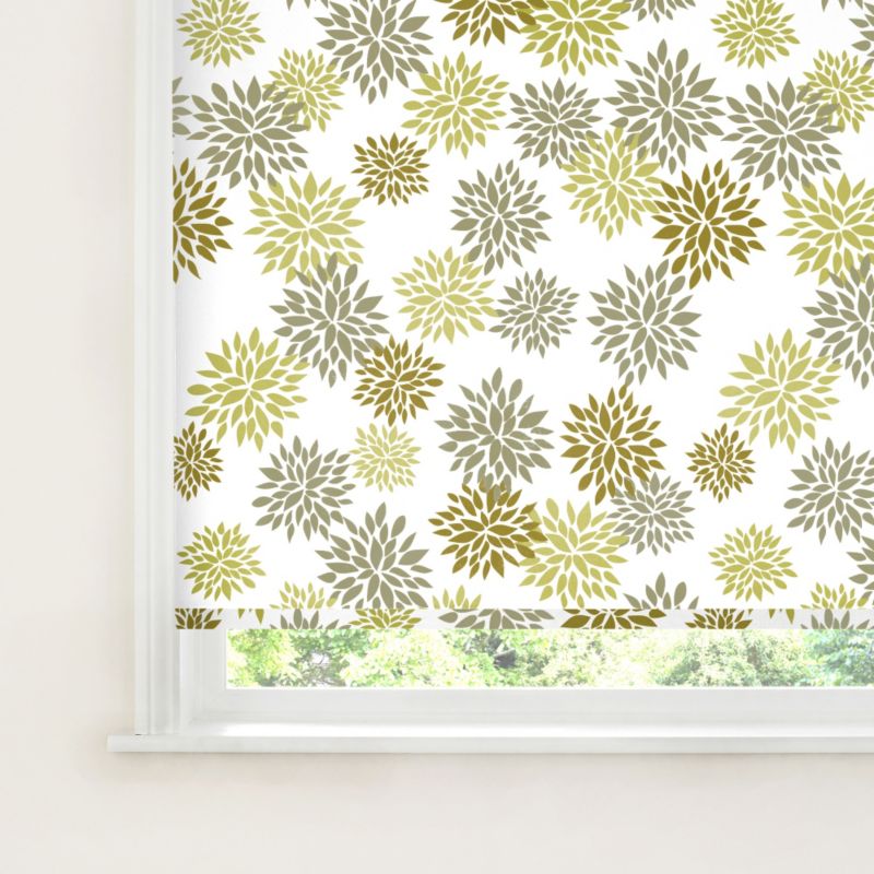 Colours Valerian Roller Blind in Green and White