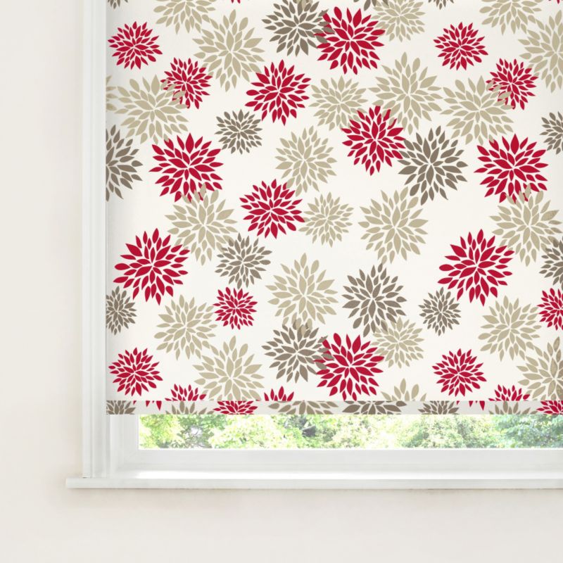 Colours Valerian Roller Blind in Tammy Red and Cream