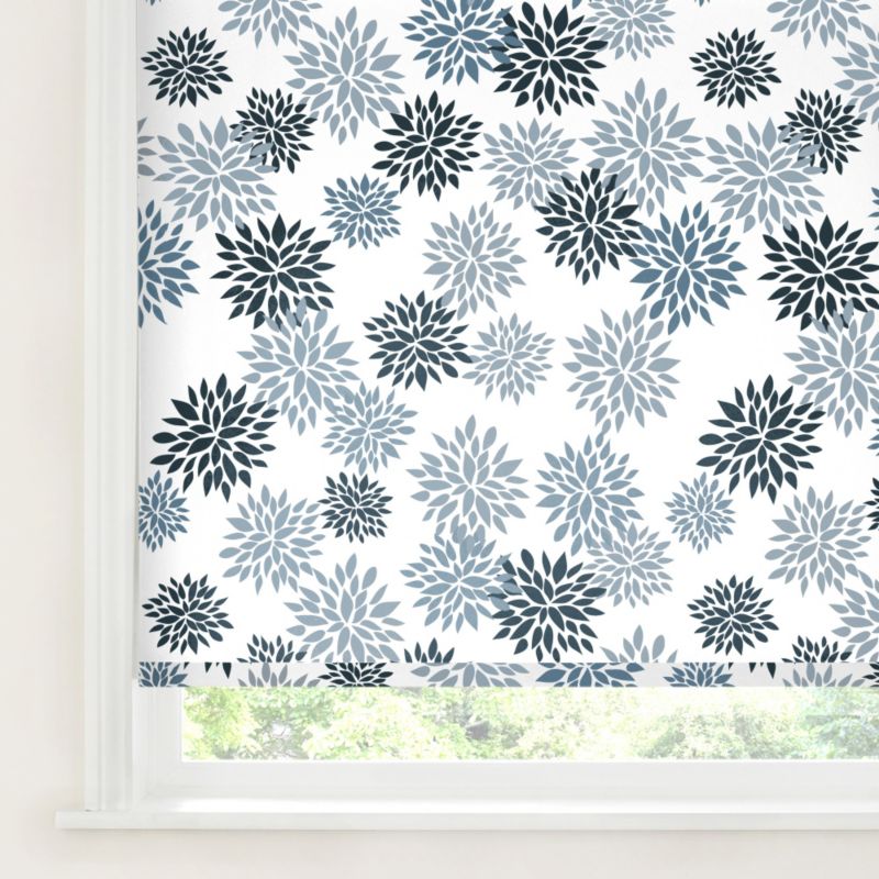 Colours Valerian Roller Blind in Tammy Blue and White