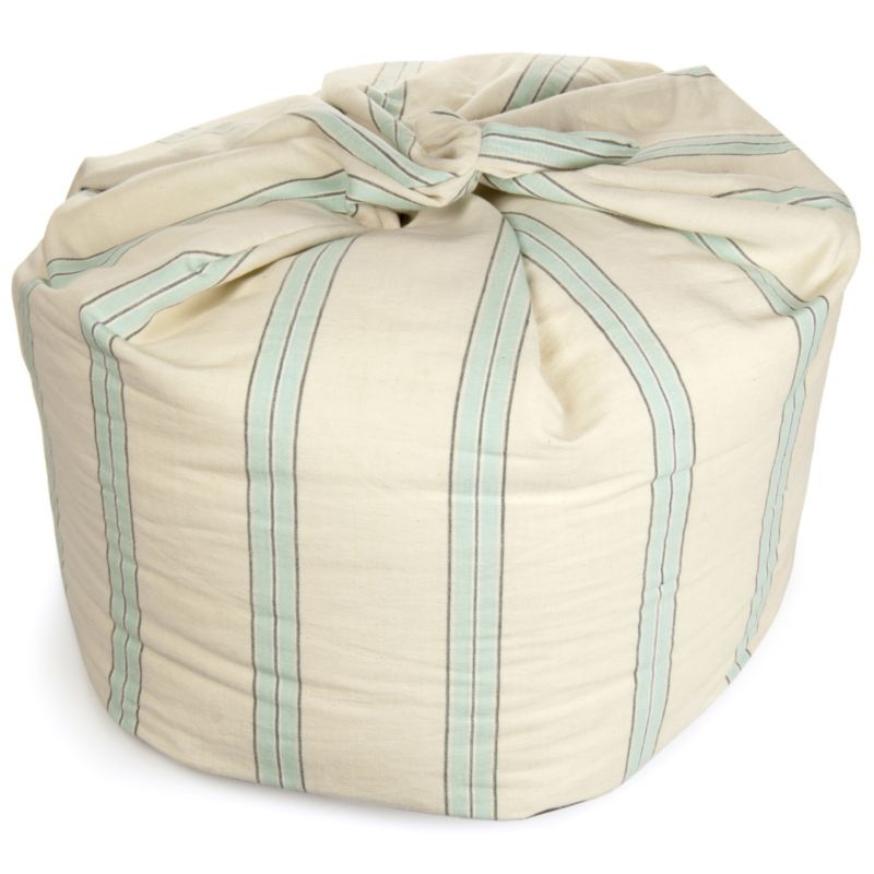 Saunton Stripe Bean Bag in Cream and Blue
