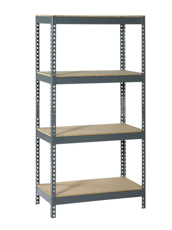 Avasco 4 Tier Boltless Shelf Galvanised/Chipboard