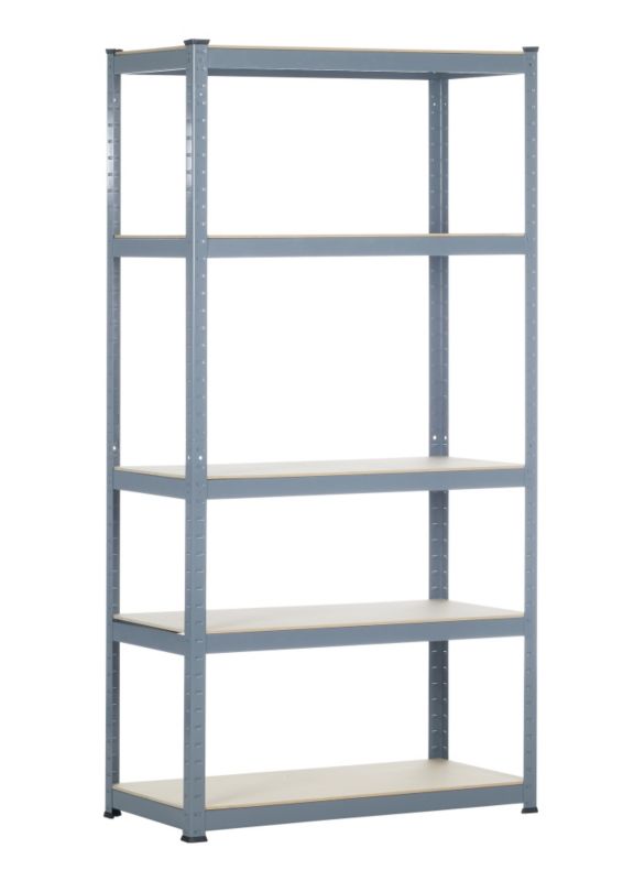 Avasco 5 Tier Boltless Shelf GreyChipboard