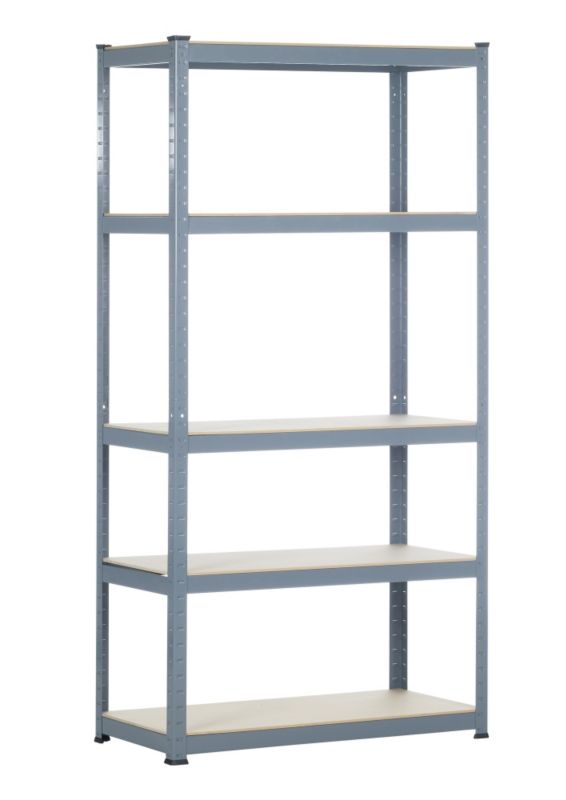 Avasco 5 Tier Boltless Shelf Grey/Chipboard