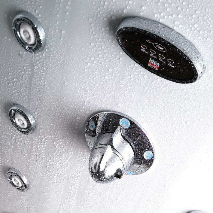 Alternative image for Idea Rectangular Hydro Massage Shower & Steam Cabin White/Chrome Effect (L)1200 x (W)800mm