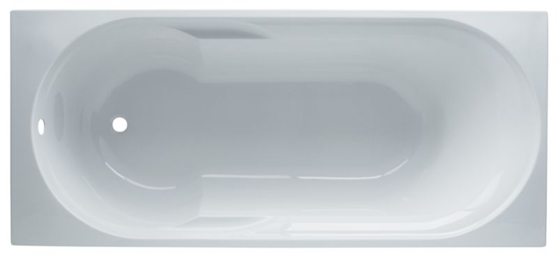 BandQ Aloha Acrylic Straight Bath White (L)1700 x (W)750mm