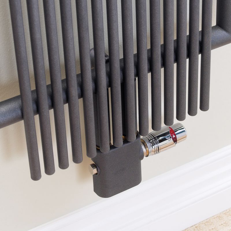 Bristan Thermic Standard Thermostatic Radiator Valve Square Wall Anthracite Grey