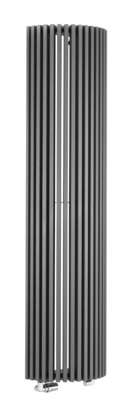 Bristan Thermic Radiator Zana Half Round Anthracite Grey H1800 x W473 x D253mm
