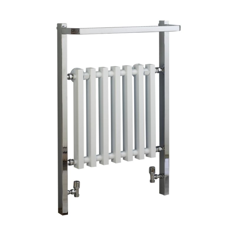 Adosse Dual Function Towel Rail 5413753701929 Chrome Plated And White (H) 950 x (W) 661 x (D) 205mm