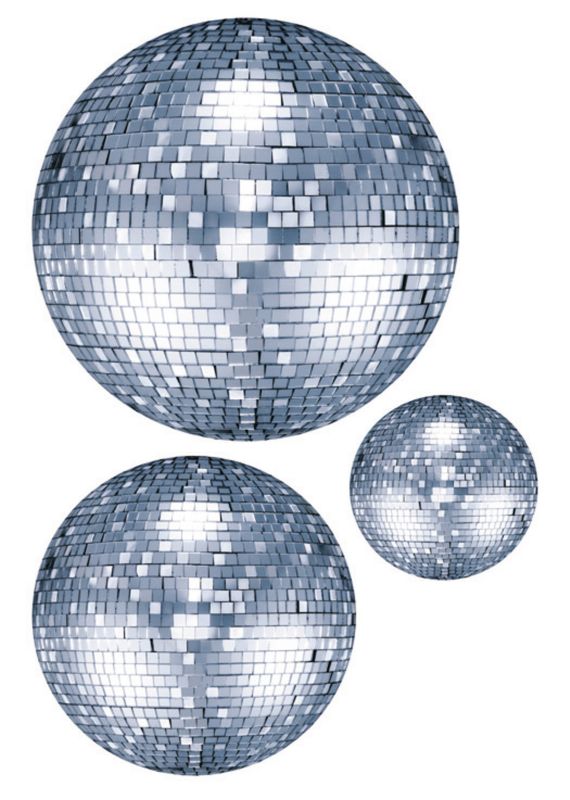 Metallic Disco Balls Wallsticker Silver 70x100cm