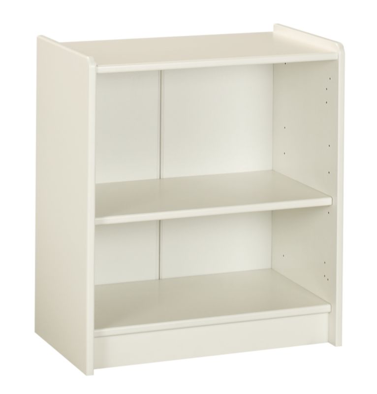 Low Wide Bookcase White Painted