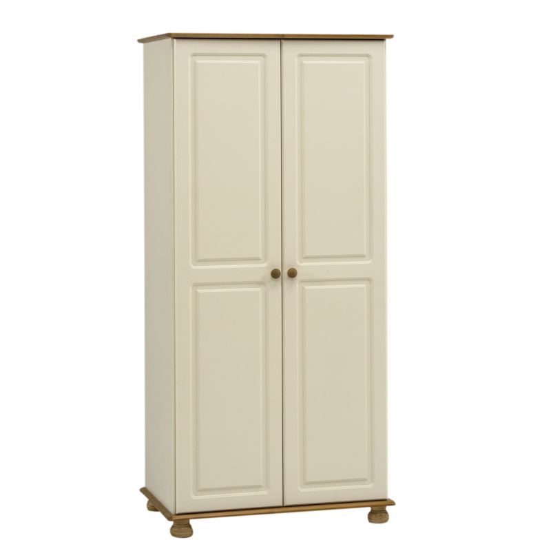 B&Q Oslo 2 Door Wardrobe Cream/Solid Pine