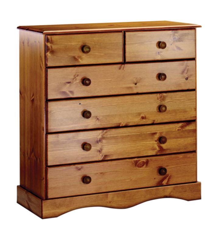 Henley Solid Pine 2 Over 4 Drawer Chest