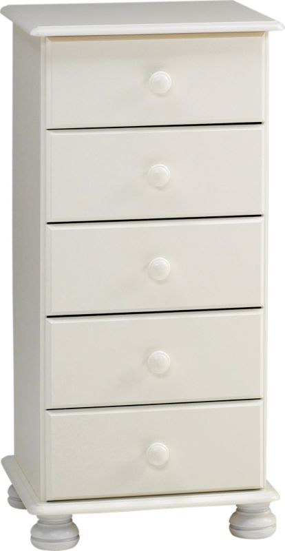 Malmo White 5 Drawer Chest