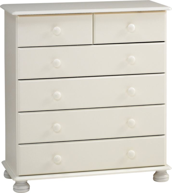Malmo White 2 Over 4 Drawer Chest