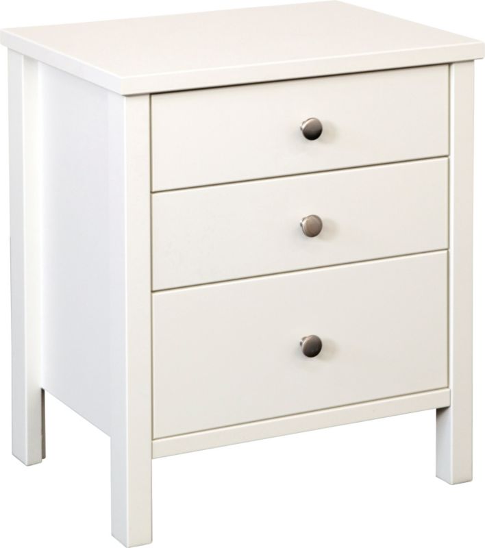 Bergen White 3 Drawer Chest